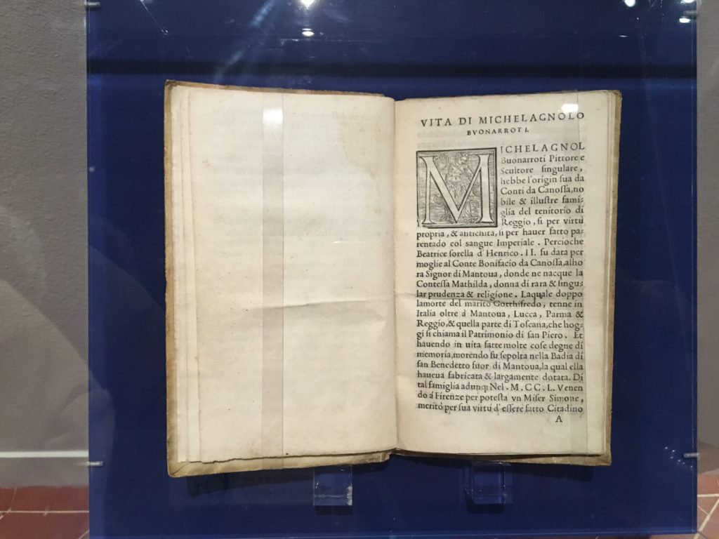 Ascanio Condivi , Vita di Michelagnolo Buonarroti 1553 Casa Buonarroti