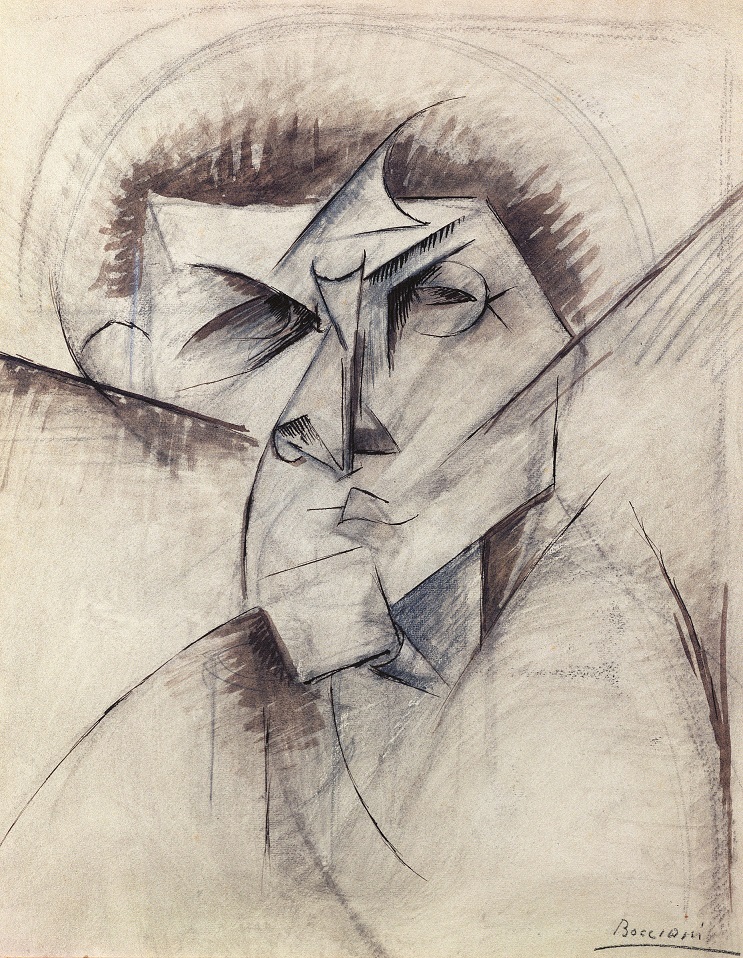 Umberto Boccioni - Studio per la scultura Vuoti e pieni astratti di una testa ( Voglio dare il prolungamento degli oggetti nello spazio) 1912 Londra Estorick Collection