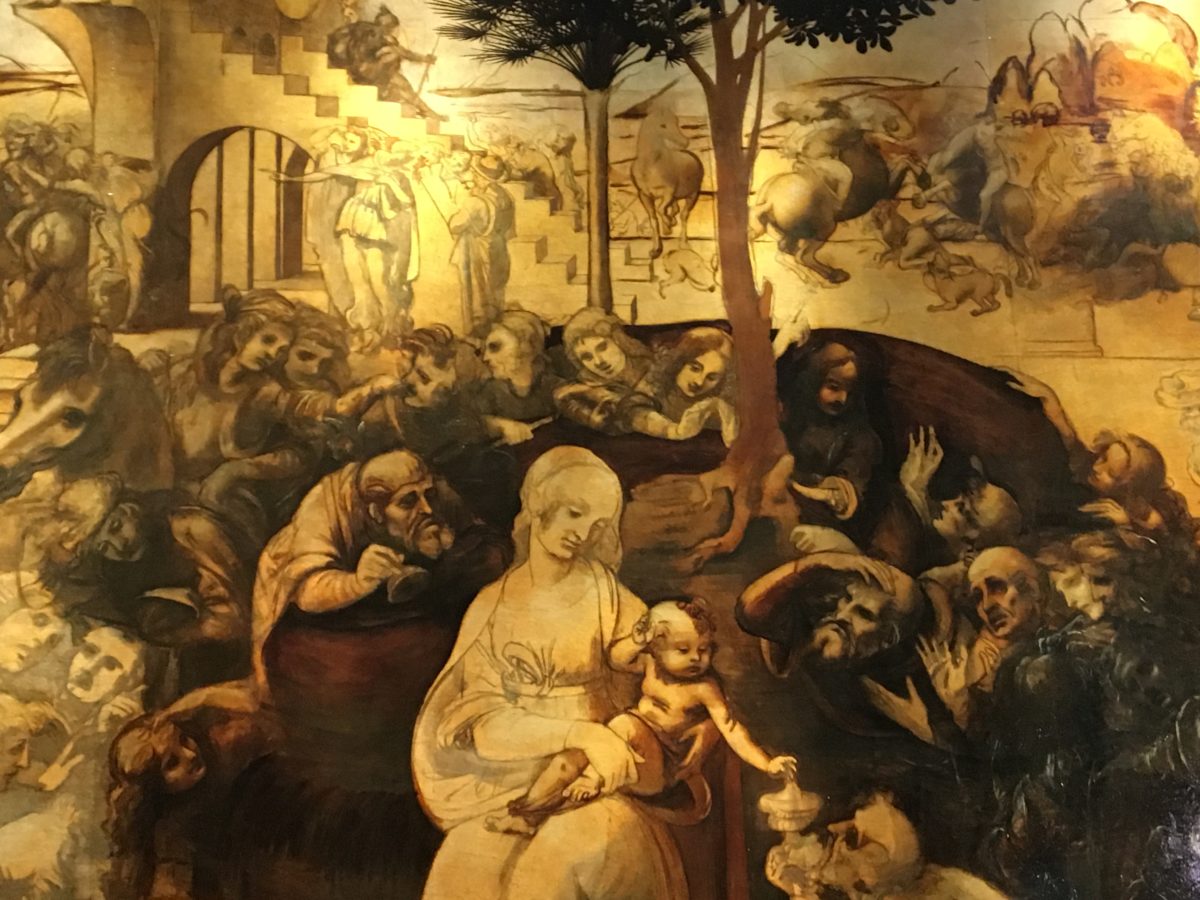 Particolare dell'Adorazione dei Magi, Leonardo, Galleria degli Uffizi